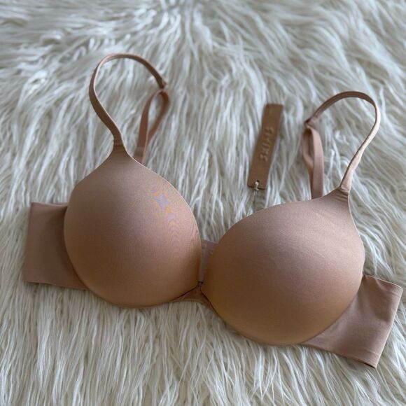Skims Ultimate Push up Plunge Bra Clay Size 34B - Picture 3 of 6
